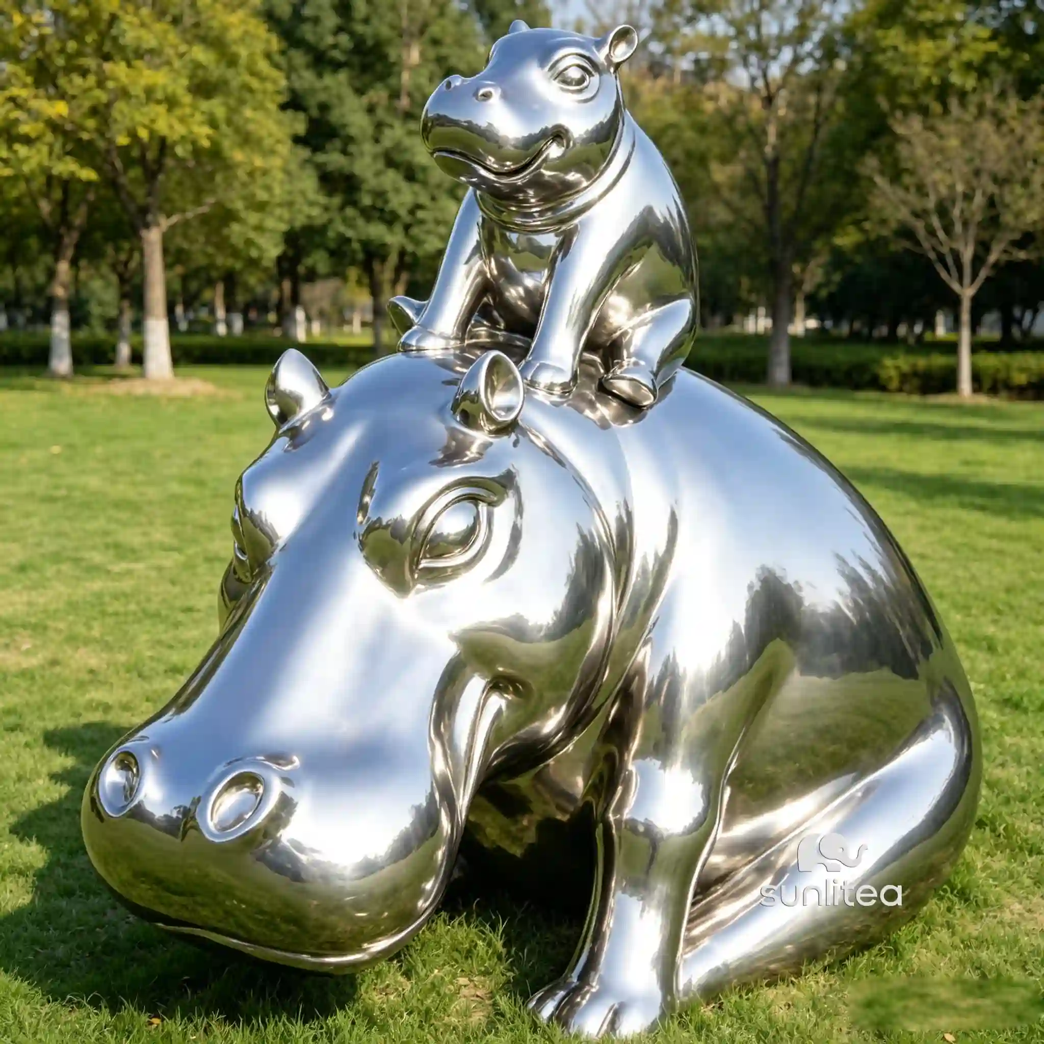 Hippopotamus Garden Statue