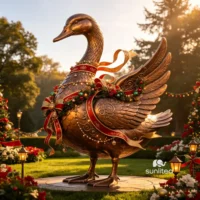 Holiday Goose Statue