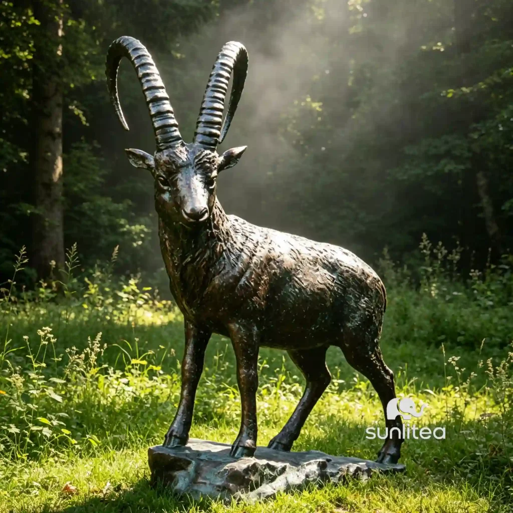 Ibex Sculpture Billy Goat Statue