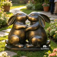 Kissing Bunnies Statue