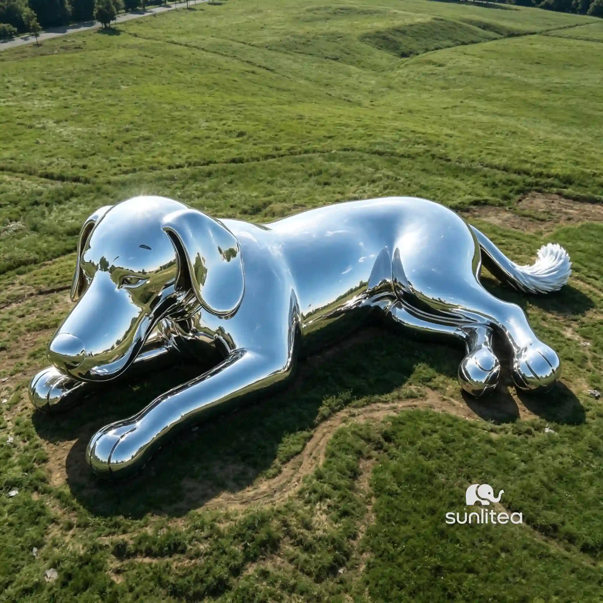 Large Metal Dog Sculpture