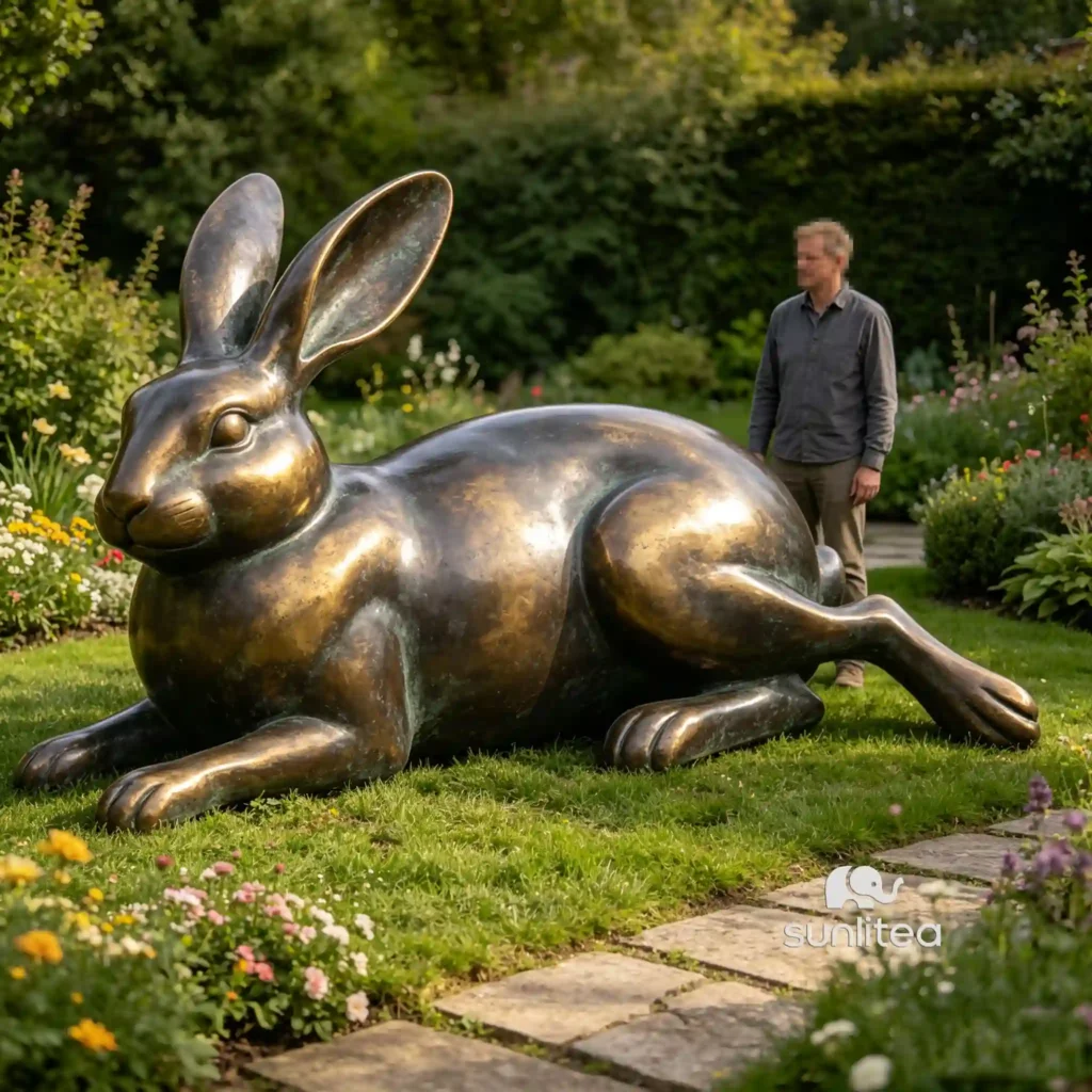 Lounging Rabbit Statue