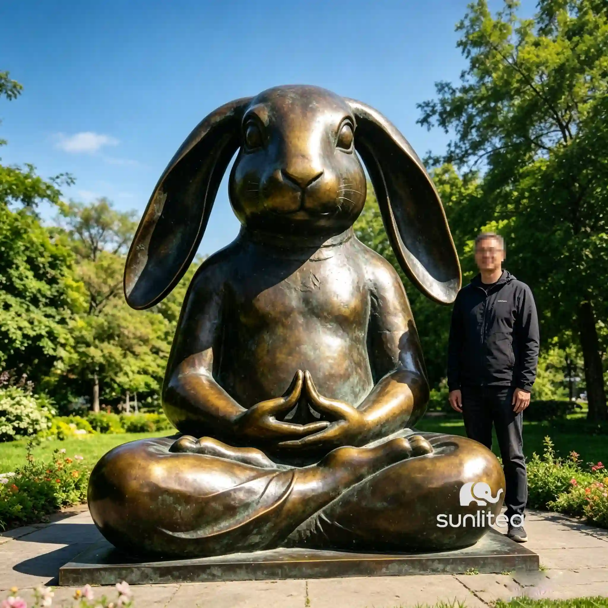 Meditating Rabbit Statue