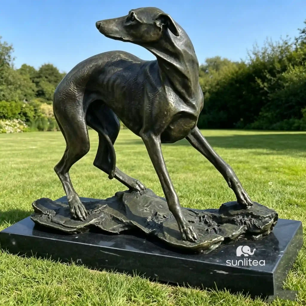 Metal Greyhound Statue