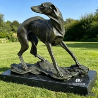 Metal Greyhound Statue