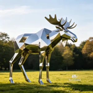 Metal Moose Yard Sculpture