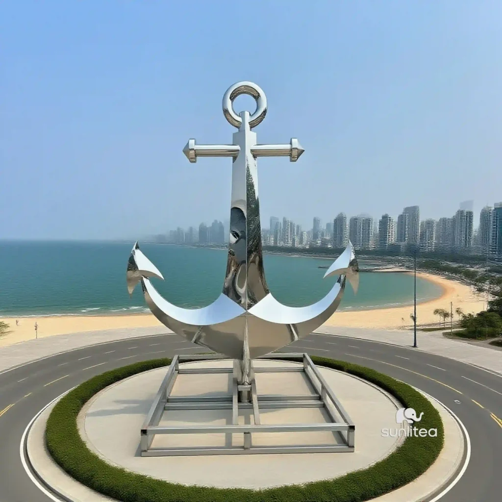 Metal Ship Anchor Sculpture