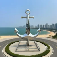 Metal Ship Anchor Sculpture