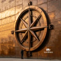 Metal Wall Compass
