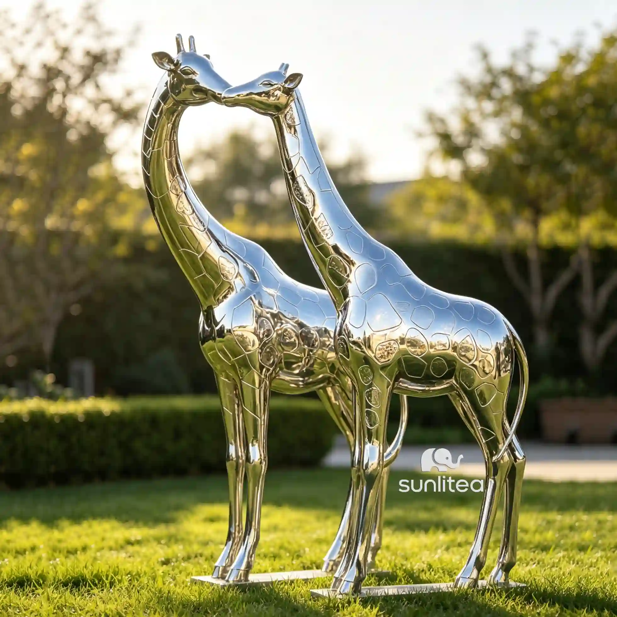 Mirror Standing Giraffe Statue