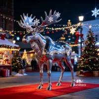 Outdoor Christmas Moose Statue