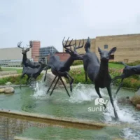 Outdoor Deer Herd Sculpture
