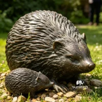 Porcupine Family Sculpture