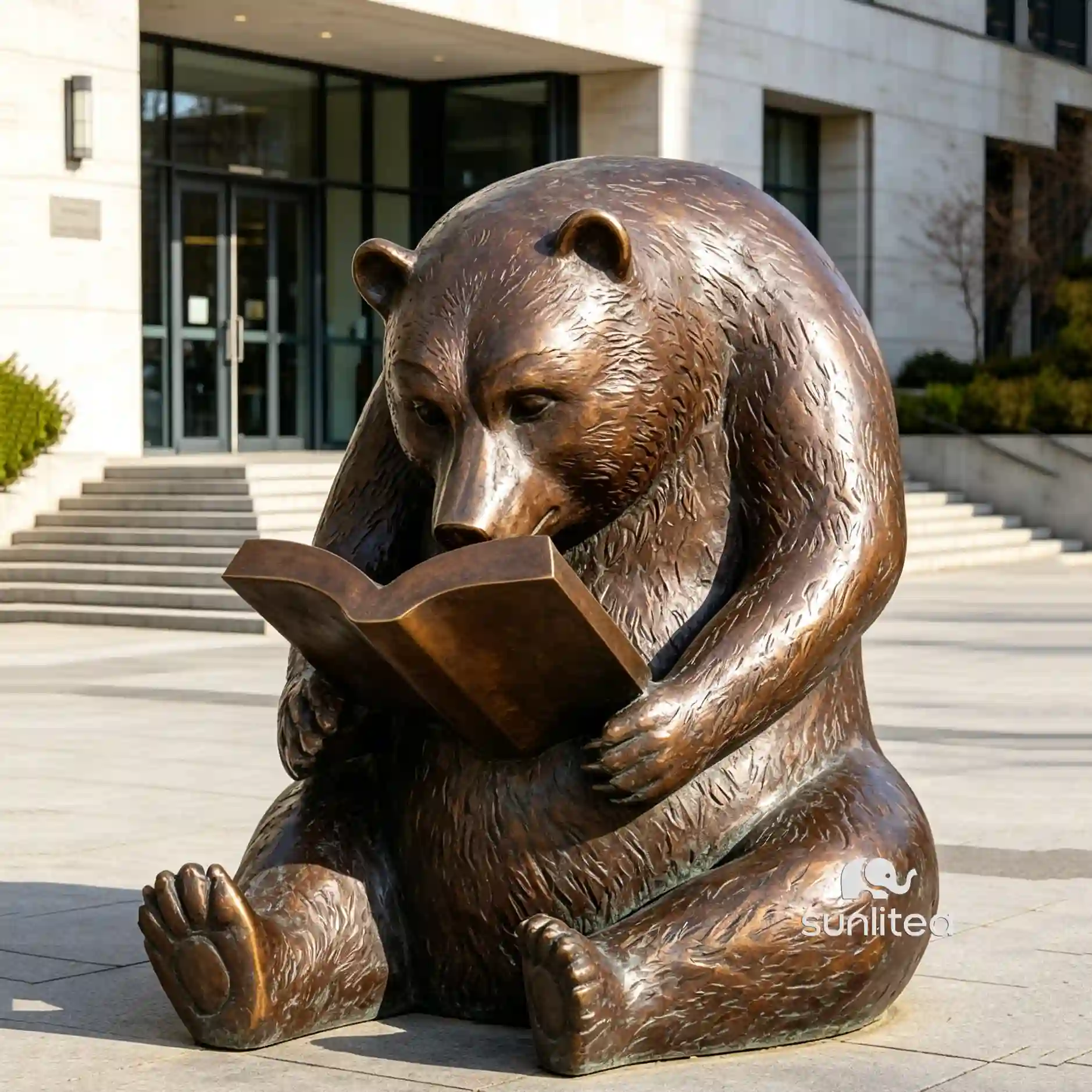 Reading Bear Statue