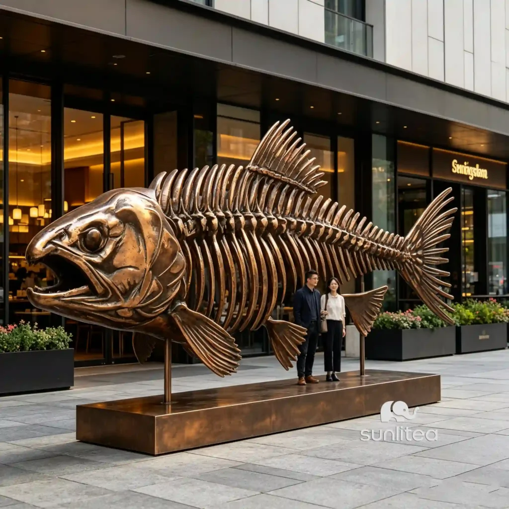 Salmon Fish Bone Sculpture