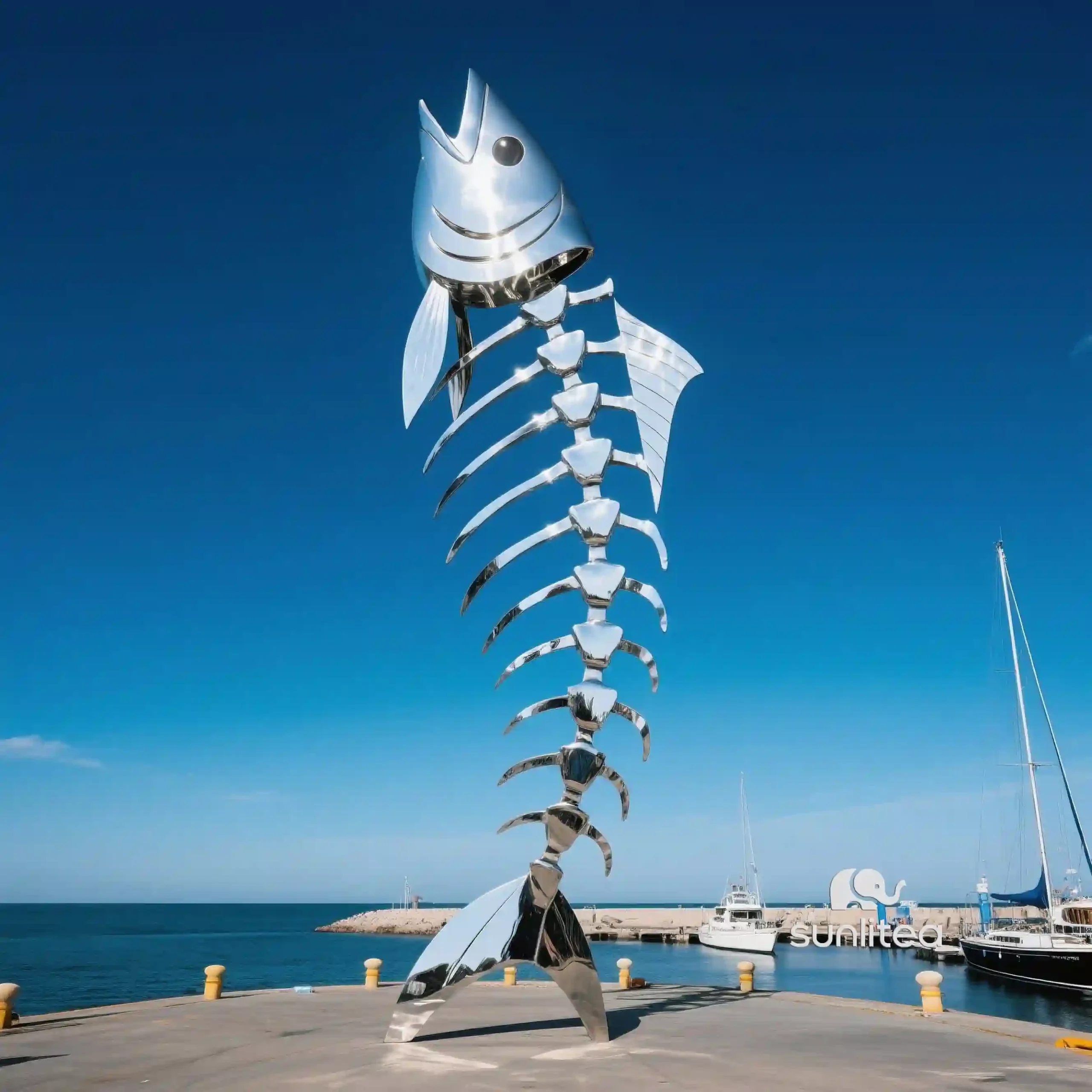 Seaside Fish Bone Sculpture