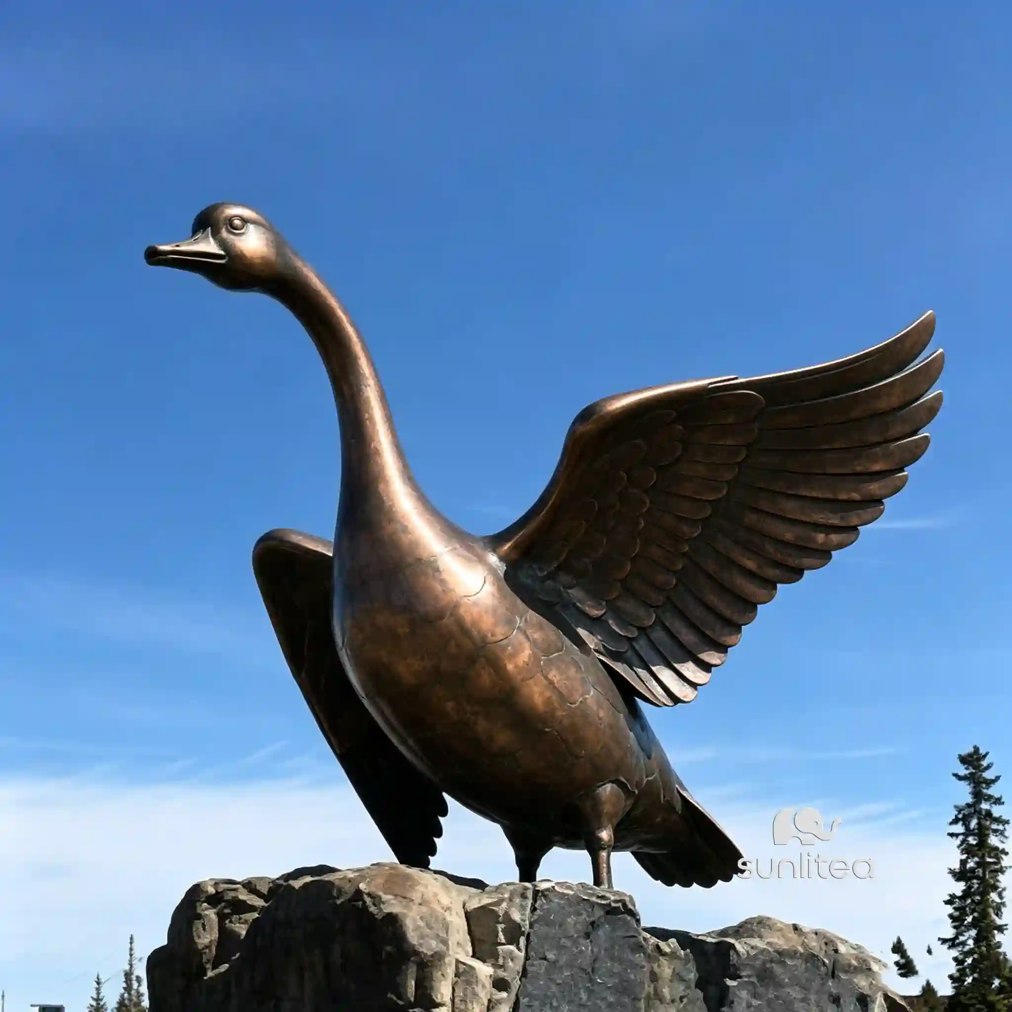 Seasonal Goose Statue