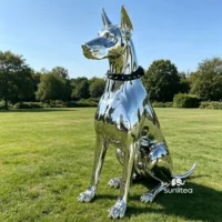 Silver Doberman Statue