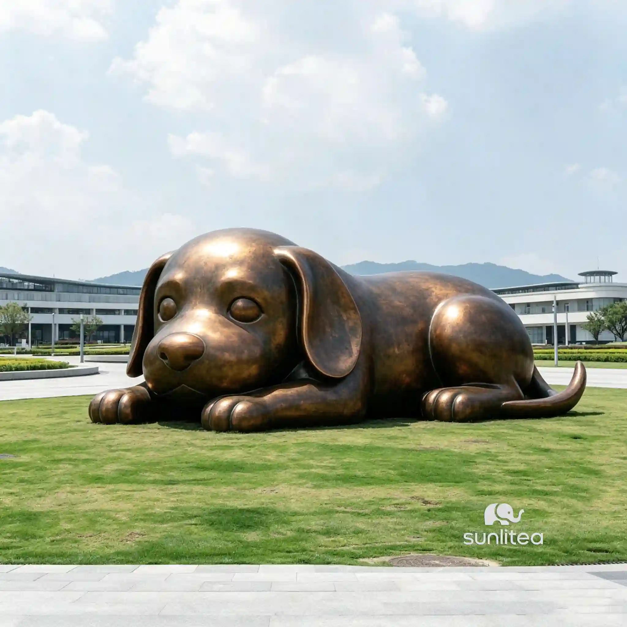 Sleeping Dog Garden Statue