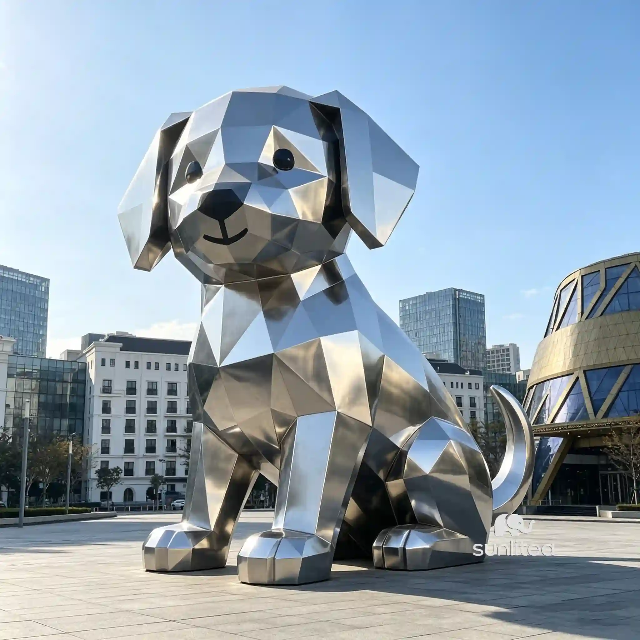 Stainless Steel Dog Statue