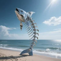 Stainless Steel Fish Bone Sculpture