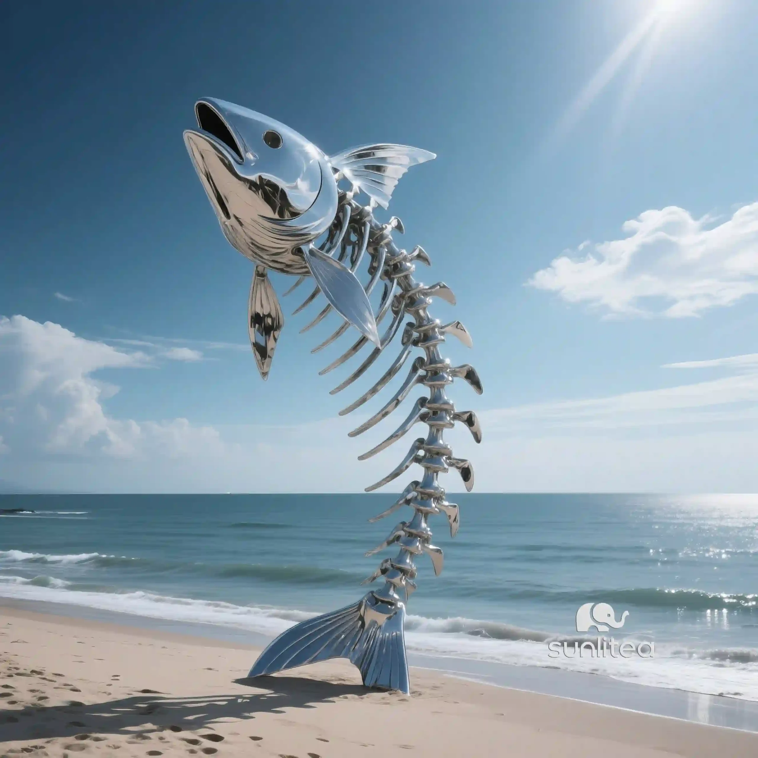 Stainless Steel Fish Bone Sculpture