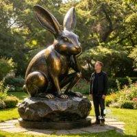 Thinking Rabbit Sculpture