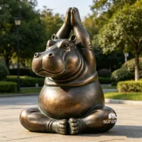 Yoga Hippo Statue