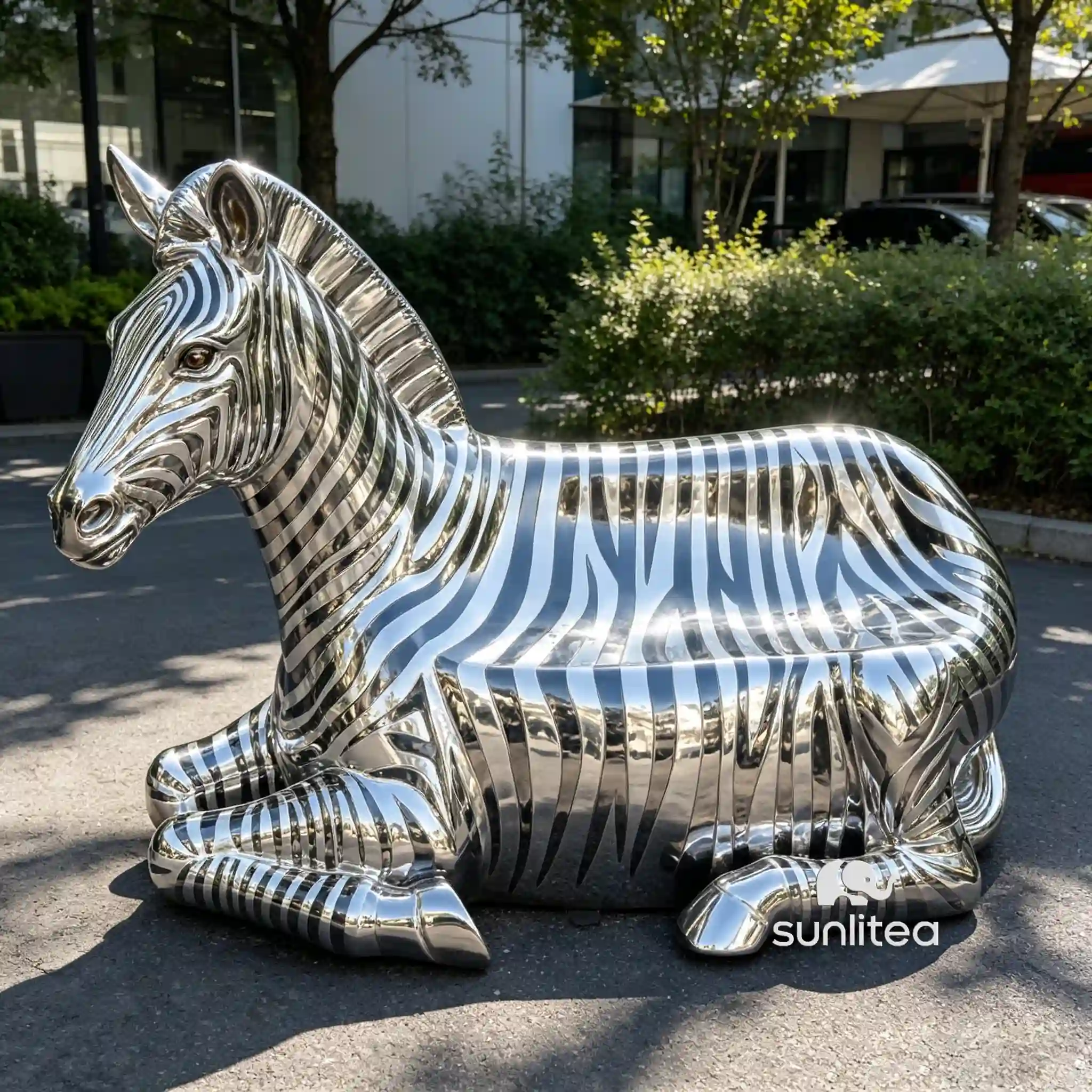zebra floor statue