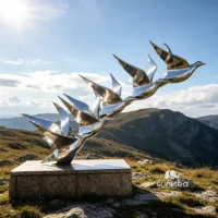 Abstract Flying Bird Sculpture
