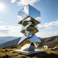 Abstract Geometric Shapes Sculpture