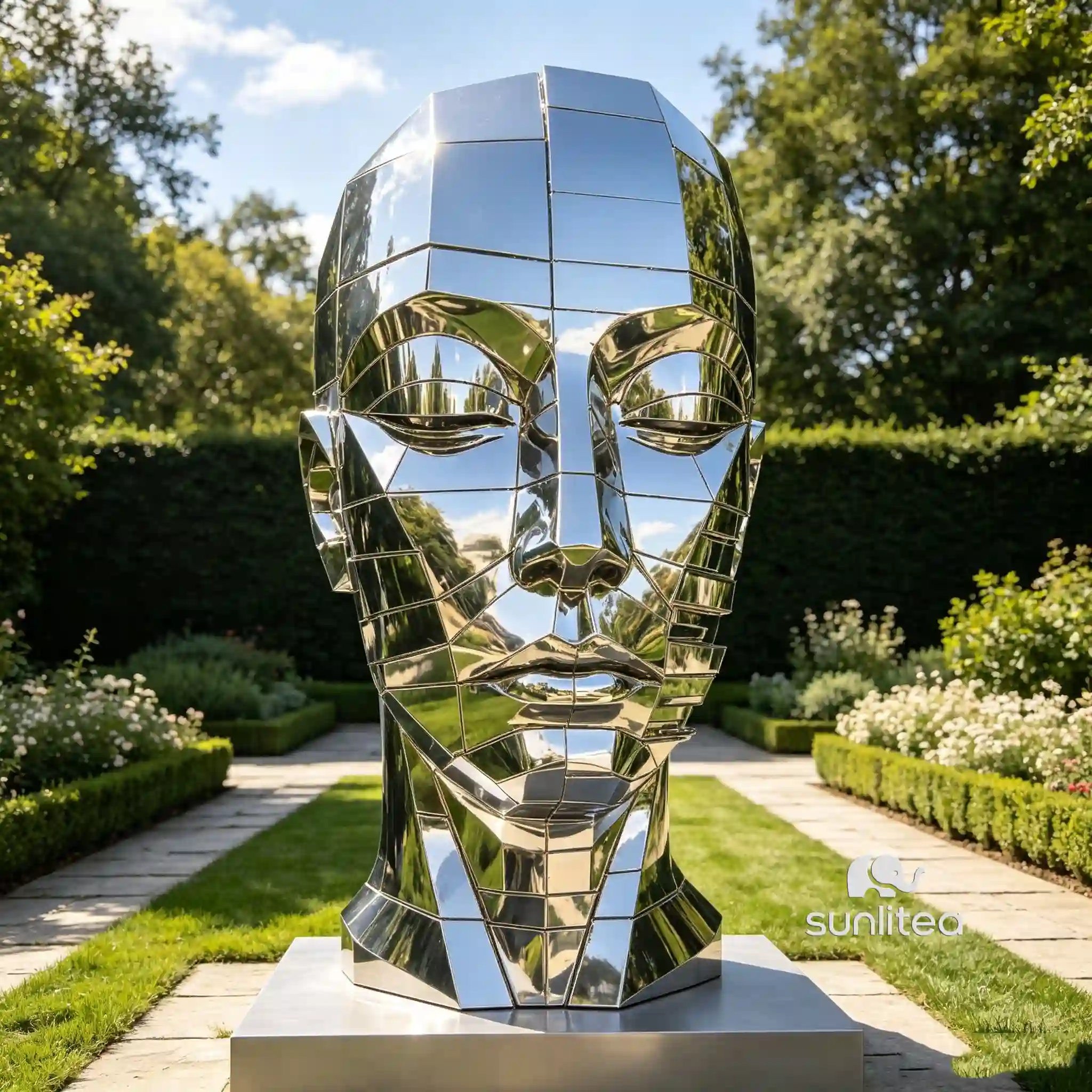 Abstract Human Face Sculpture