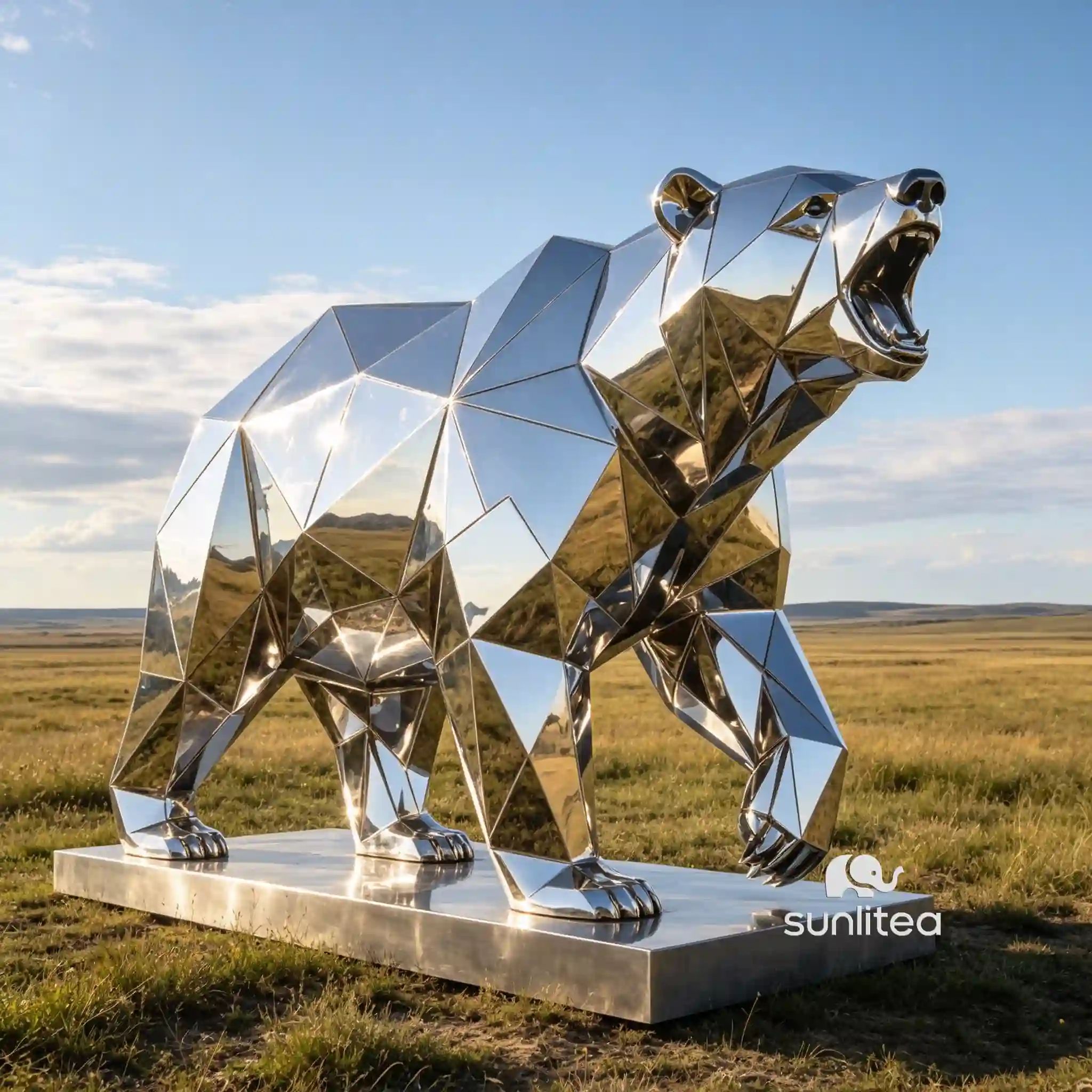 Abstract Polar Bear Sculpture