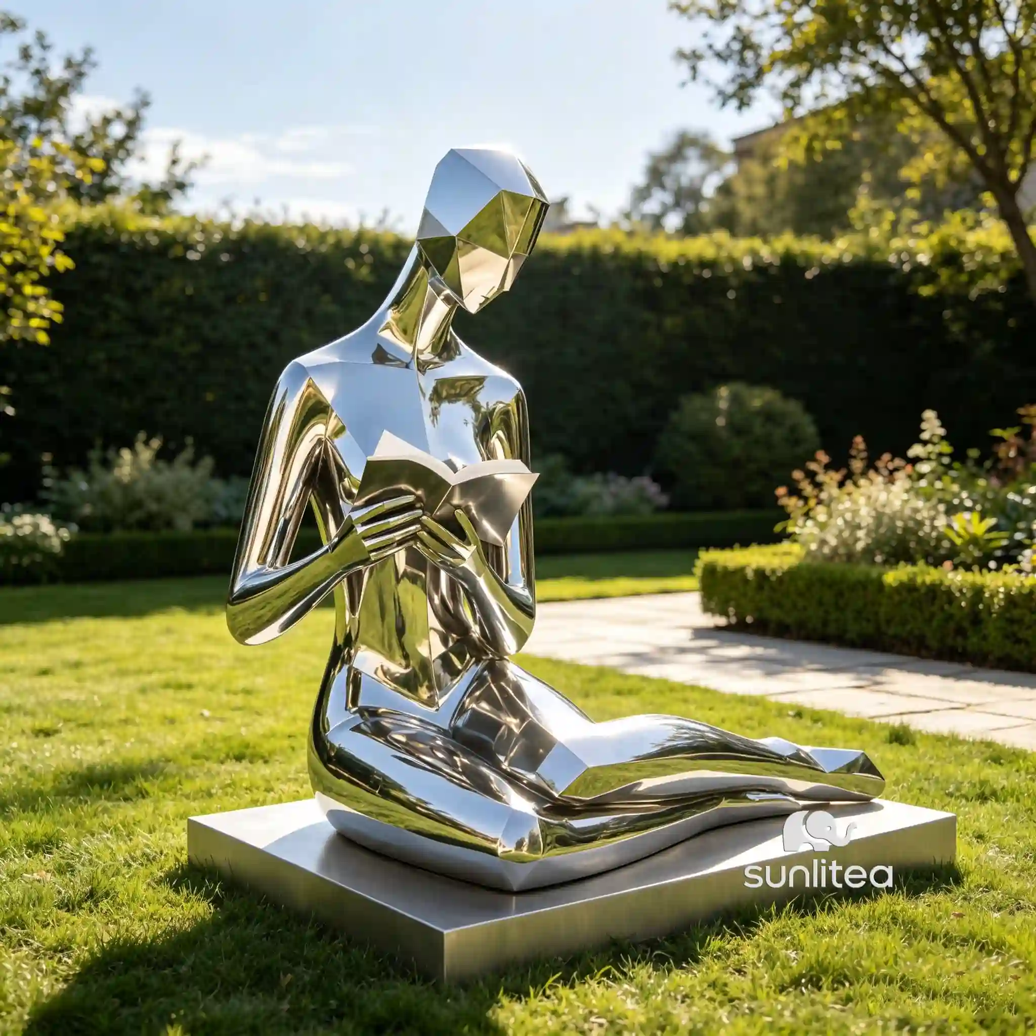 Abstract Reading Woman Sculpture