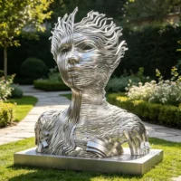 Abstract Wire Figure Sculpture