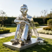 Abstract Wire Man Statue