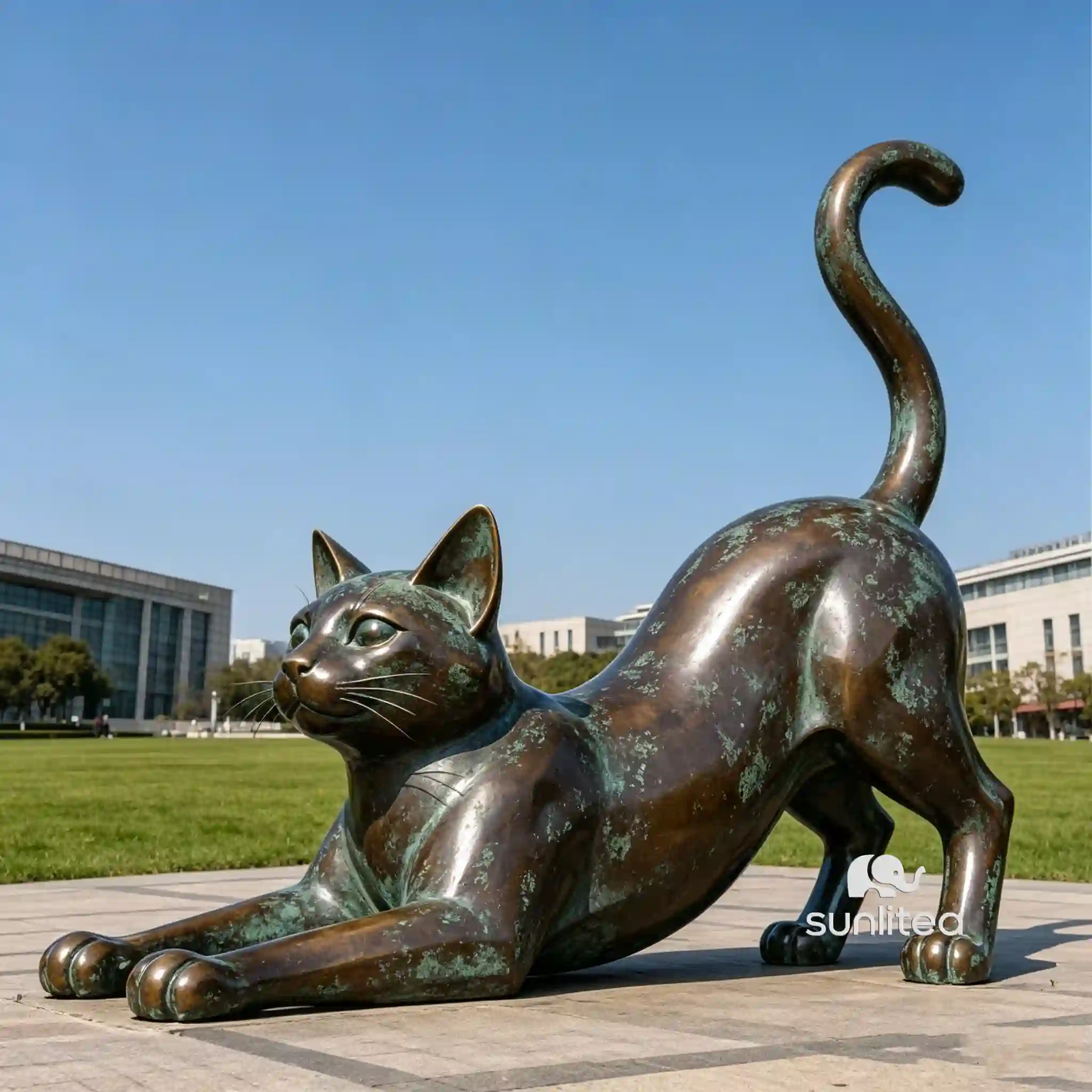 Antique Cat Statue