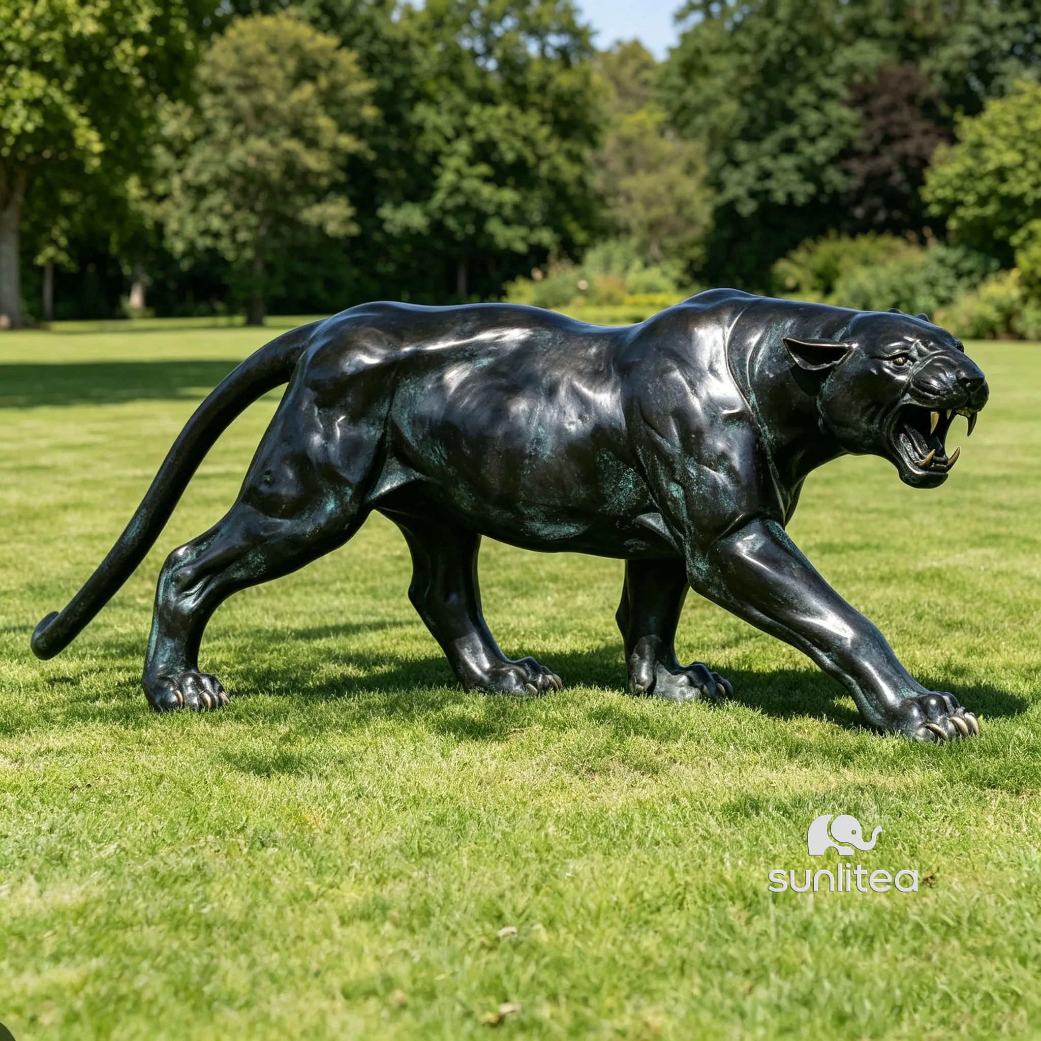 Black Panther Cat Statue