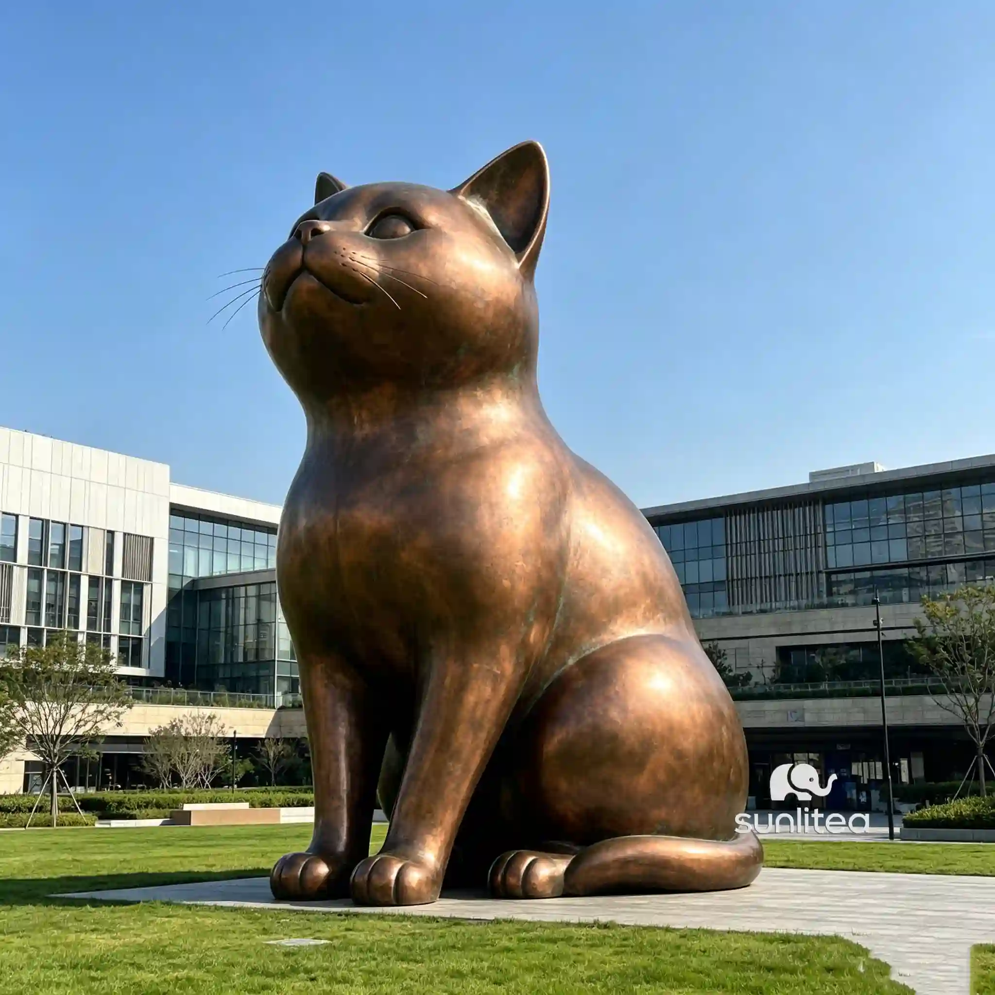 Brass Cat Statue