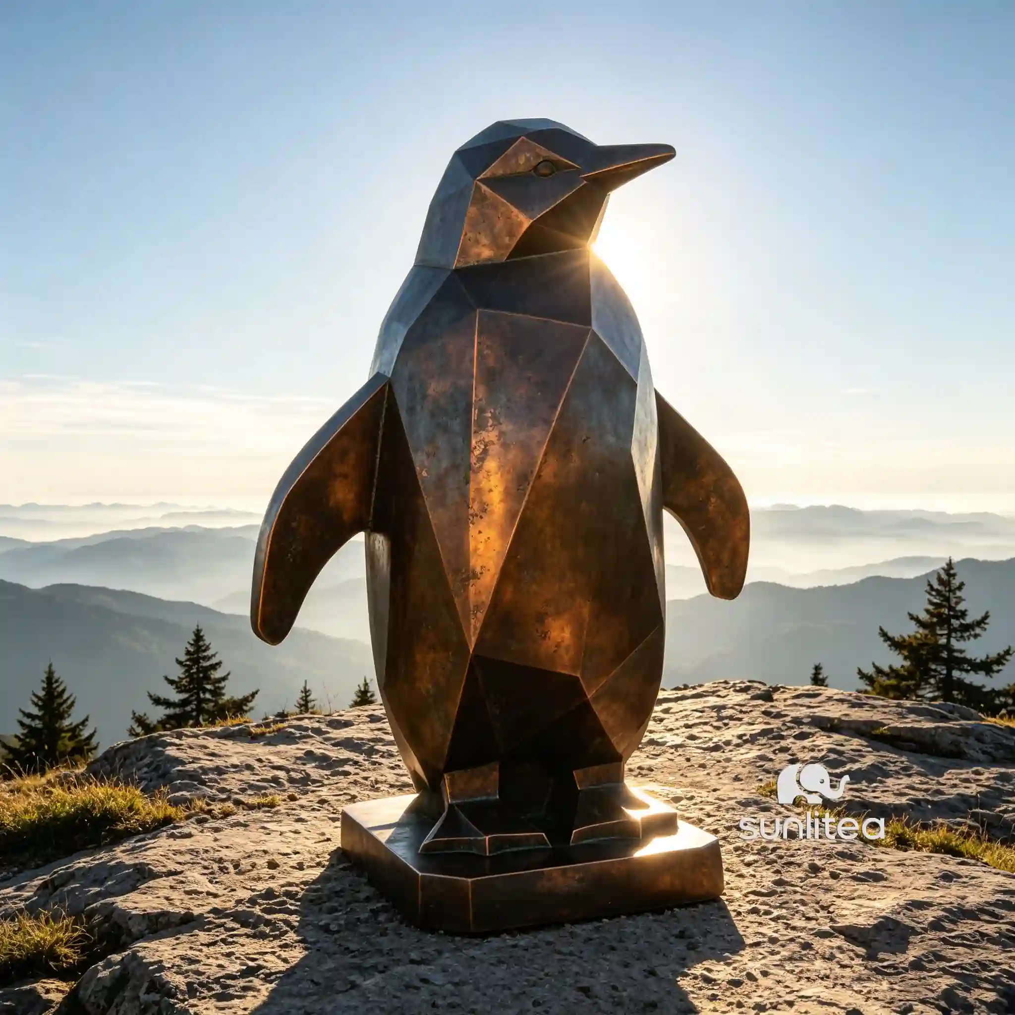 Brass Penguin Sculpture