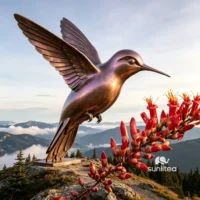 Bronze Hummingbird Sculpture