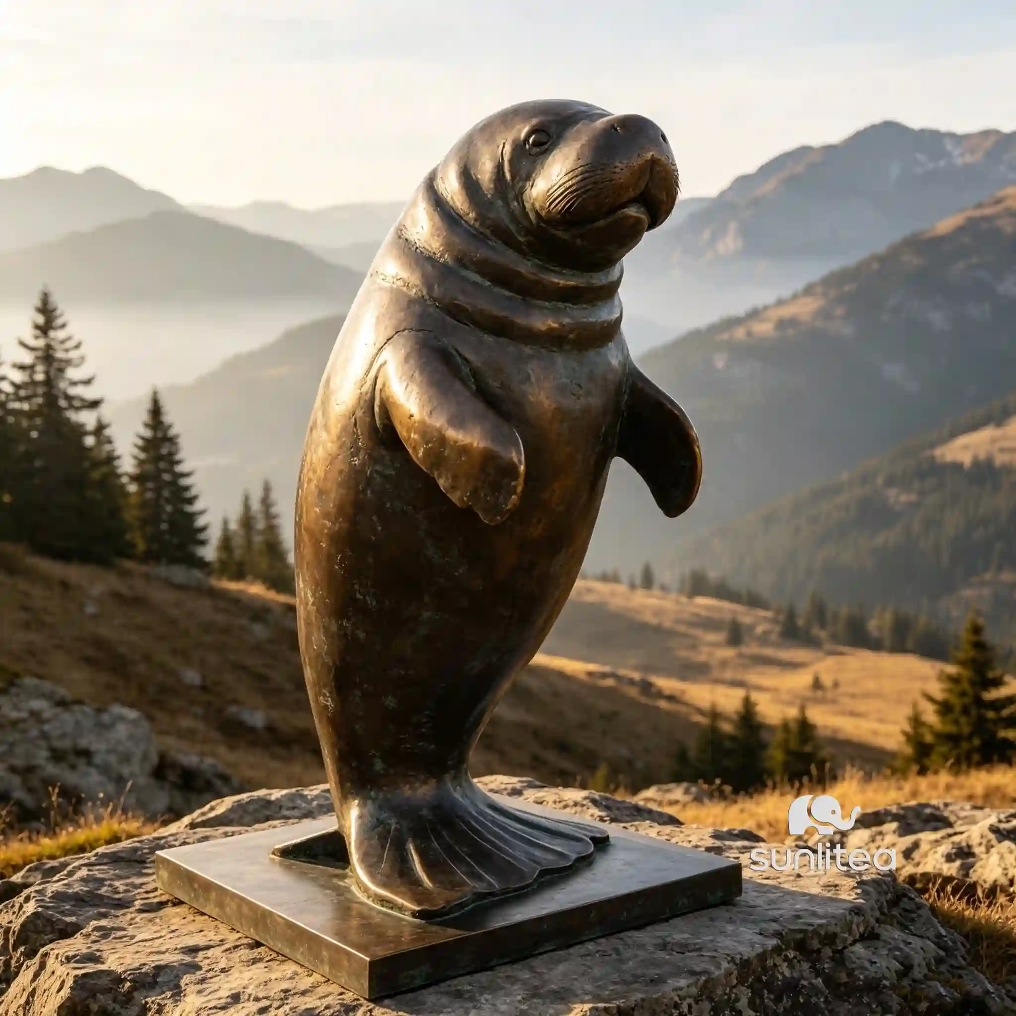 Bronze Manatee Sculpture