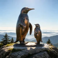 Bronze Penguin Sculpture