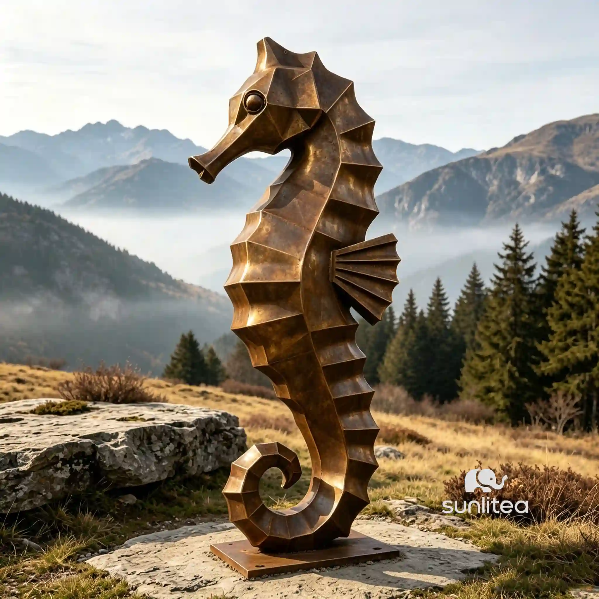 Bronze Seahorse Sculpture