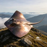 Bronze Sting Ray Sculpture