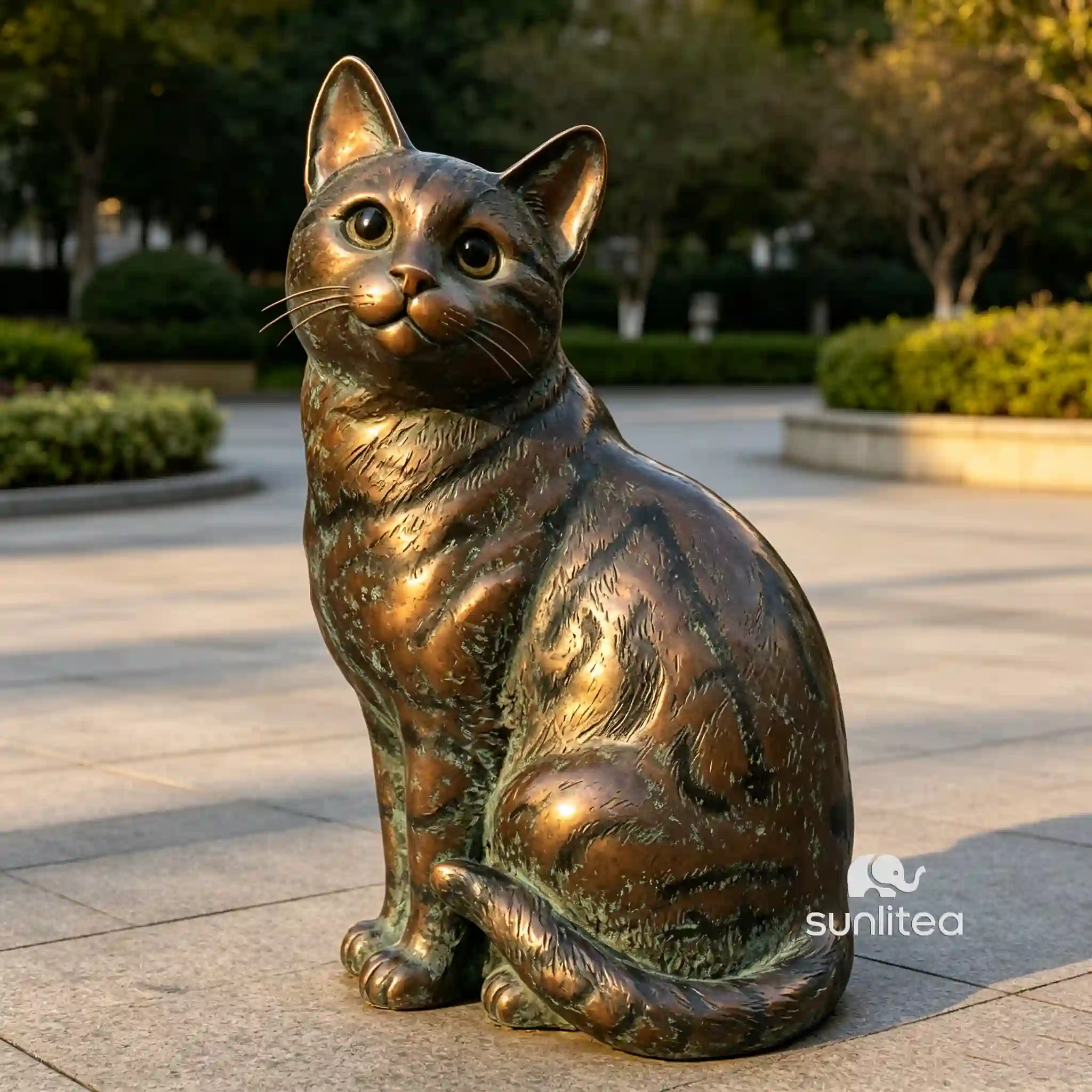 Brown Tabby Cat Statue