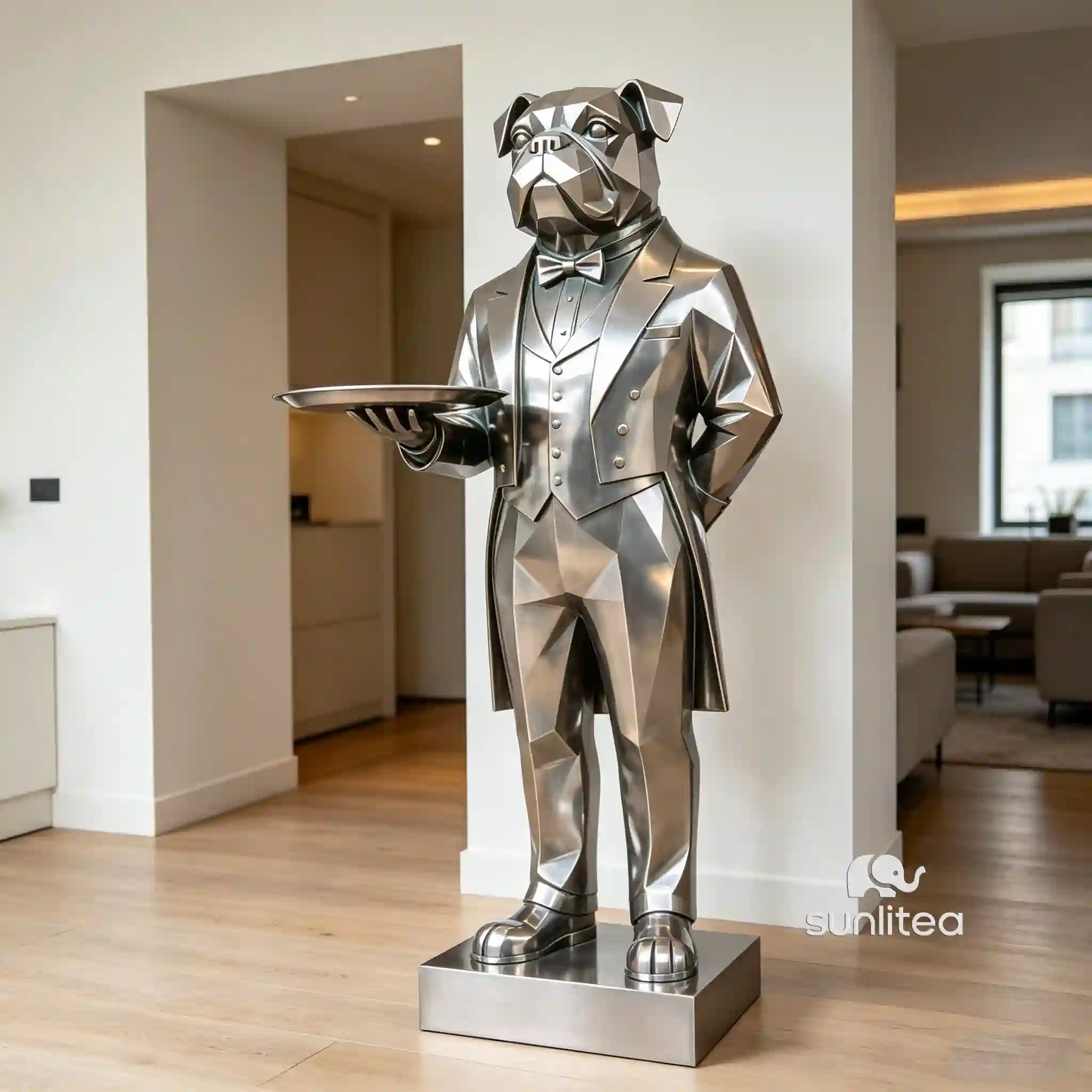 Bulldog Butler Statue
