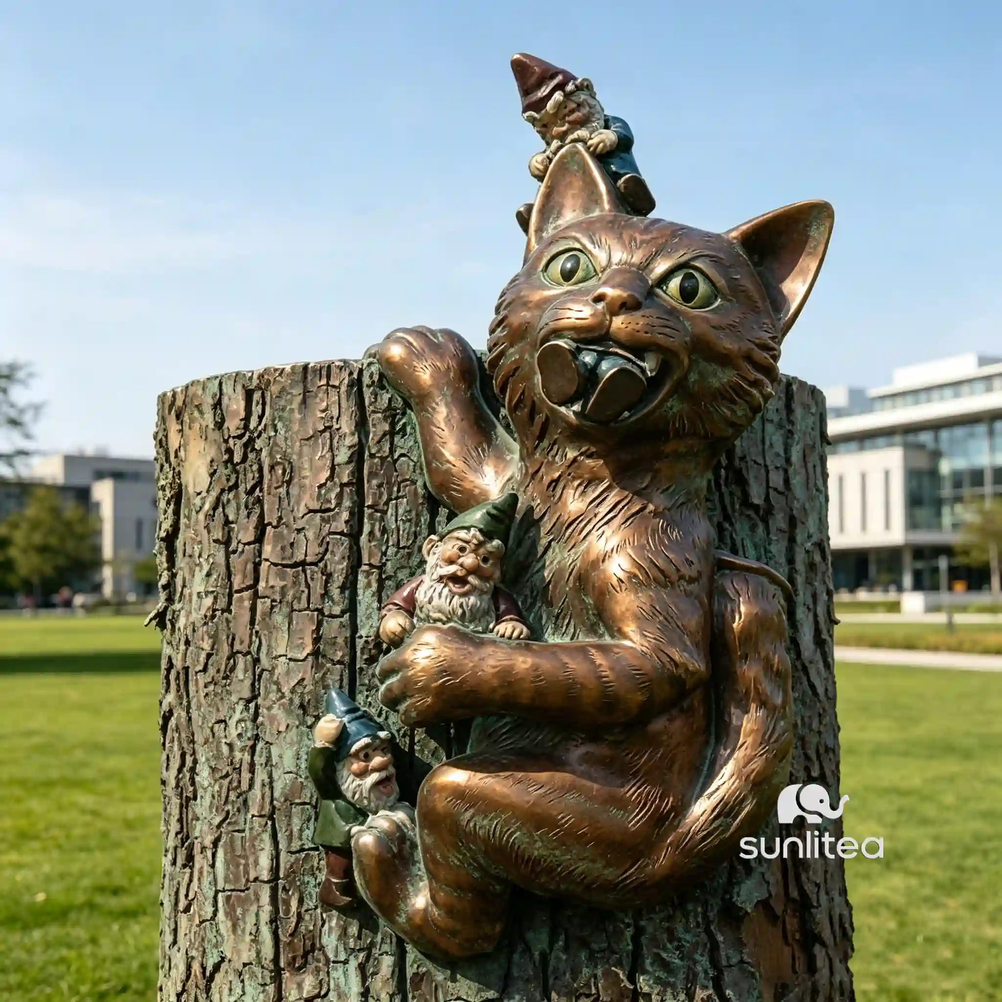 Cat Eating Gnomes
