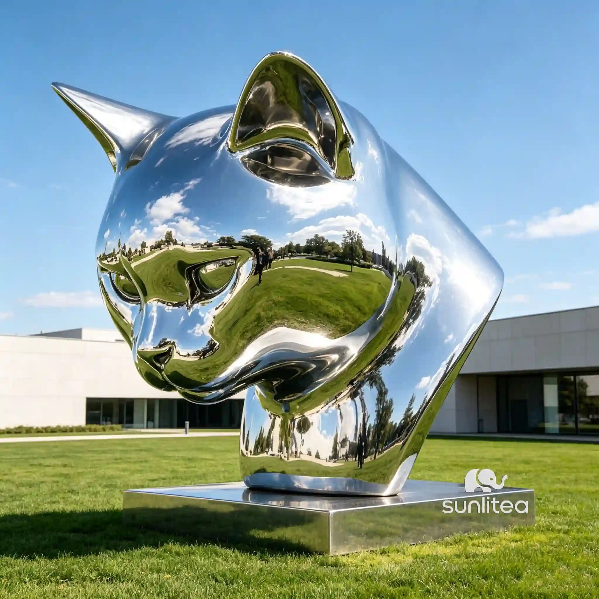 Cat Face Sculpture