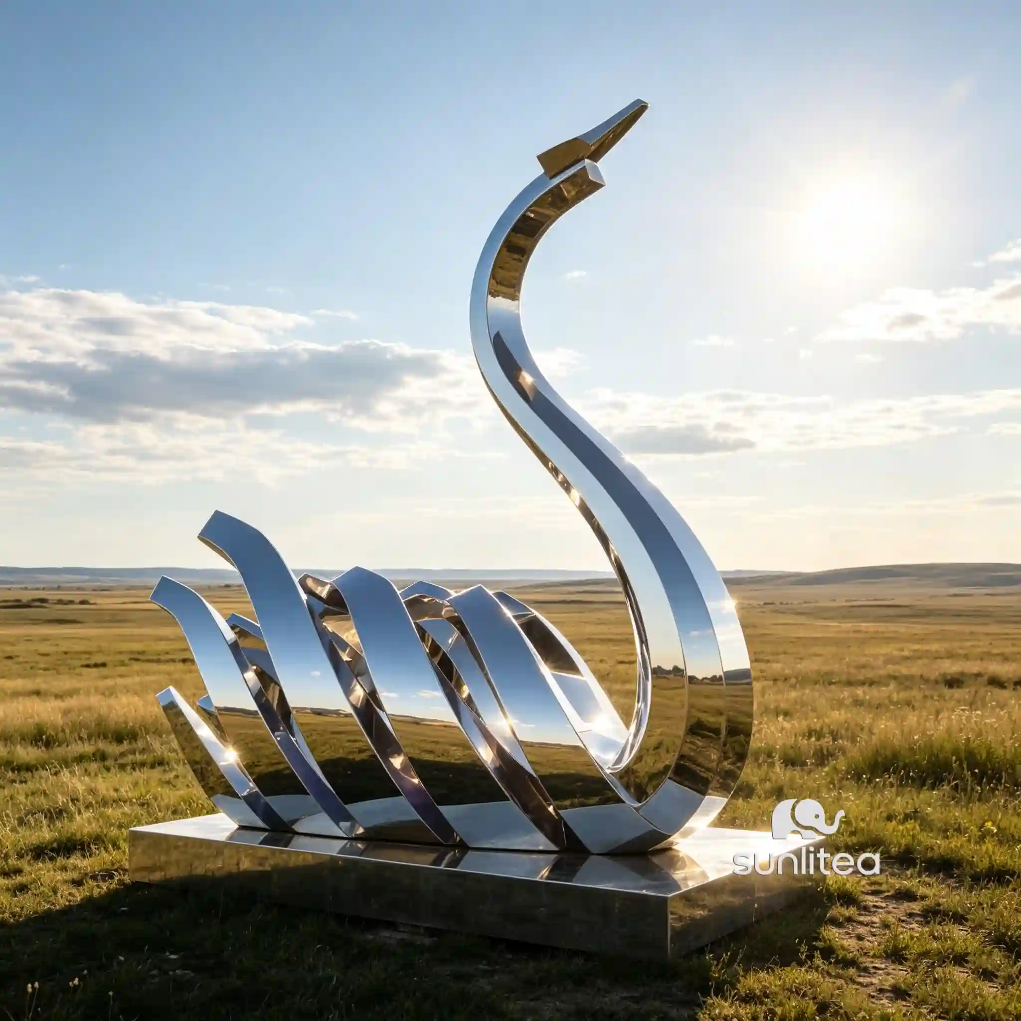 Contemporary Abstract Swan Sculpture